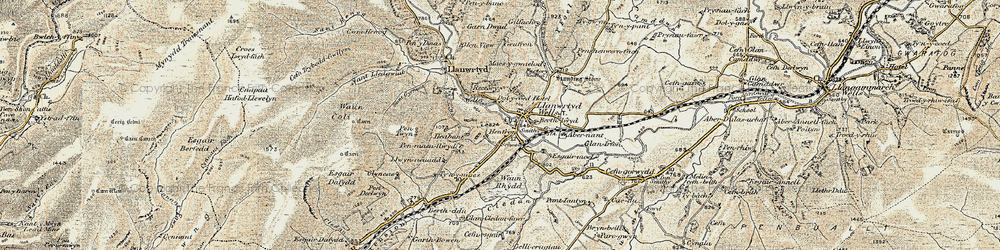 Old map of Llanwrtyd Wells in 1901-1902