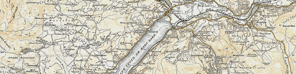 Old map of Bryntegid in 1902-1903