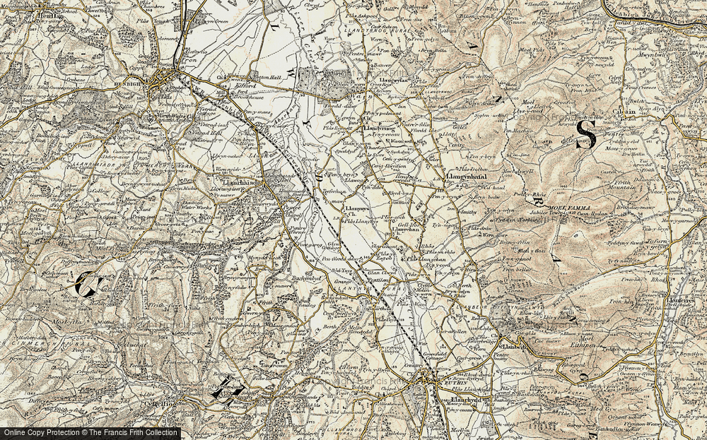 Old Map of Historic Map covering Bod-Ynys in 1902-1903
