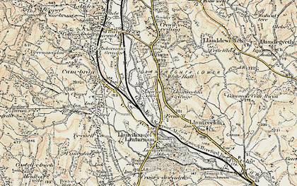 Old map of Llanyrafon in 1899-1900