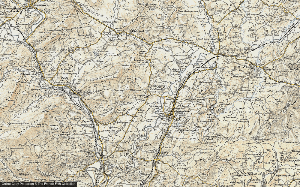 Old Map of Llanyre, 1900-1903 in 1900-1903