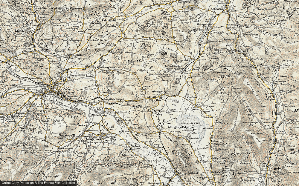 Old Map of Llanywern, 1900-1901 in 1900-1901