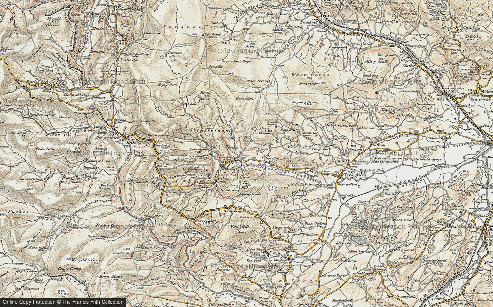 Old Map of Llawr-y-glyn, 1902-1903 in 1902-1903
