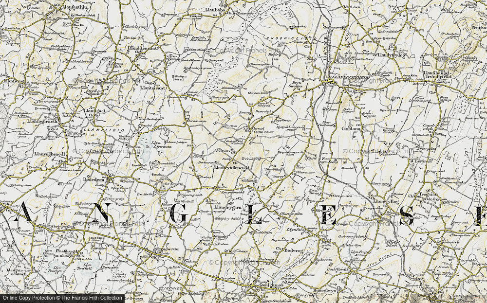 Old Map of Llechcynfarwy, 1903-1910 in 1903-1910