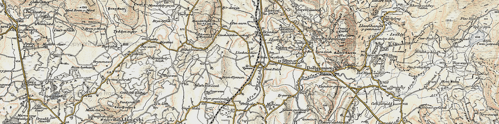 Old map of Afon Dwyfach in 1903