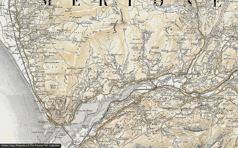 Old Map of Historic Map covering Braich in 1902-1903