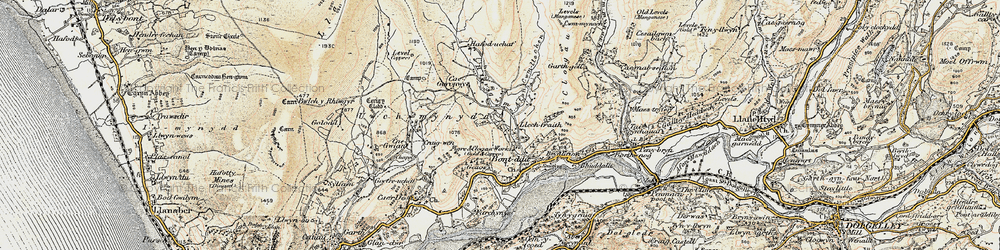 Old map of Llechfraith in 1902-1903
