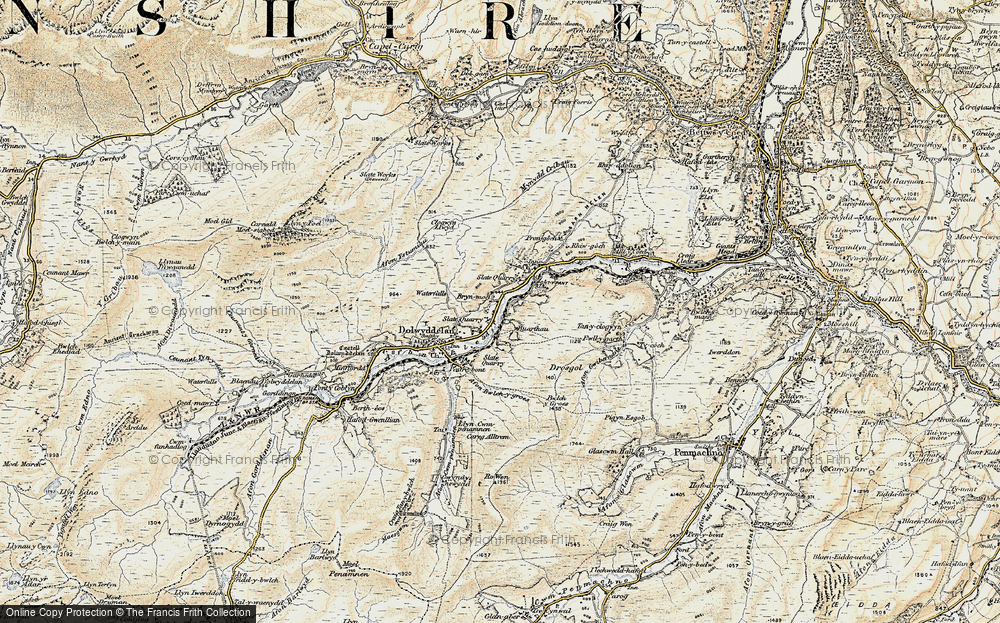 Old Map of Historic Map covering Bwlch y Groes in 1902-1903