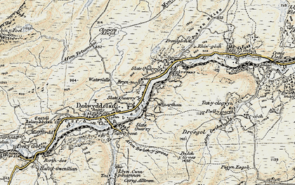 Old map of Lledr Valley in 1902-1903