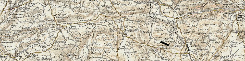 Old map of Lledrod in 1901-1903