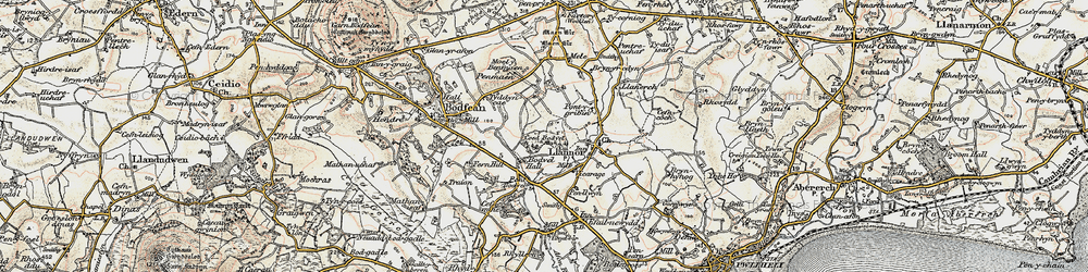 Old map of Lleyn Peninsula in 1903