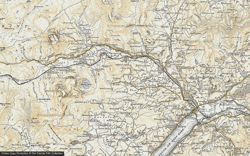 Old Map of Historic Map covering Aberderfel in 1902-1903