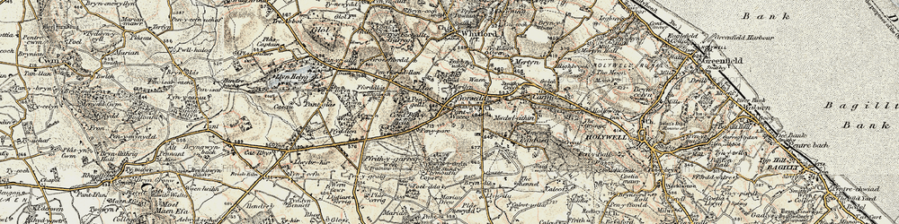 Old map of Lloc in 1902-1903