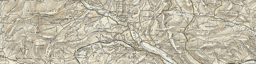 Old map of Lloyney in 1901-1903