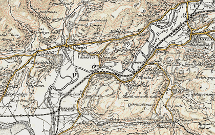 Old map of Llugwy in 1902-1903