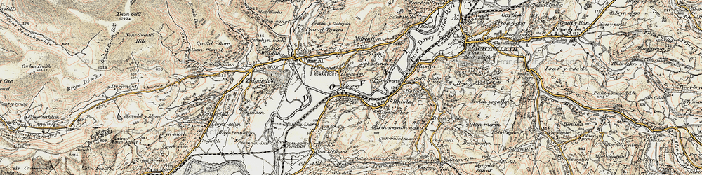 Old map of Llugwy in 1902-1903