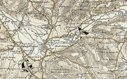 Old map of Abermeurig in 1901-1903