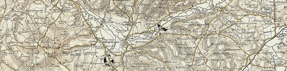 Old map of Abermeurig in 1901-1903