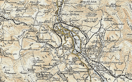 Old map of Blaen-cwmcerwyn in 1900-1901