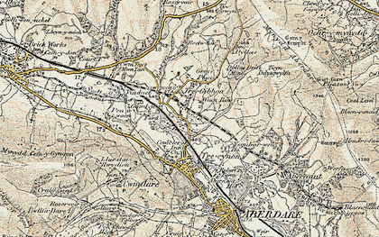 Old map of Llwydcoed in 1899-1900