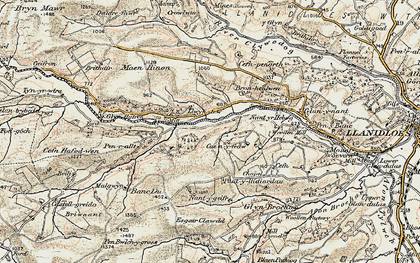 Old map of Llwyn-derw in 1901-1903