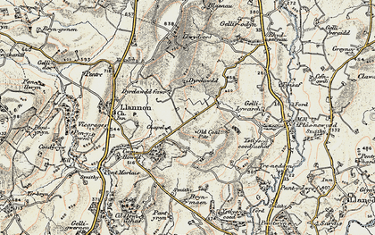 Old map of Llwyn-têg in 1900-1901