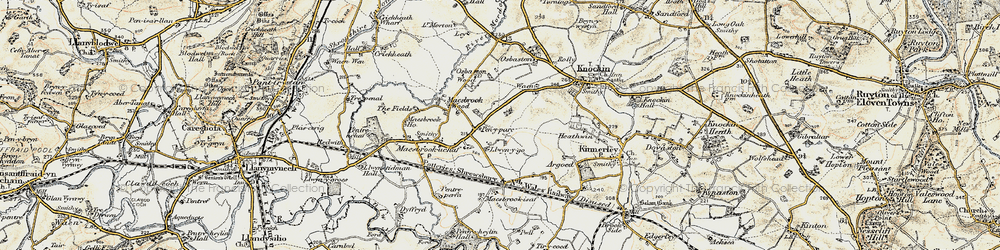 Old map of Llwyn-y-go in 1902