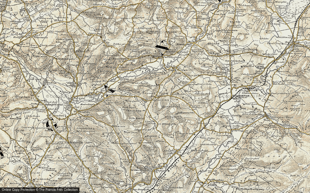 Old Map of Historic Map covering Berthlwyd Fawr in 1901-1903