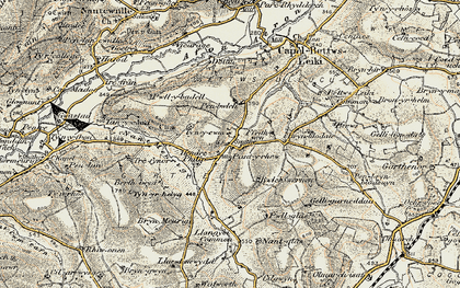Old map of Llwyn-y-groes in 1901-1903