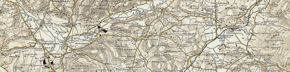 Old map of Llwyn-y-groes in 1901-1903