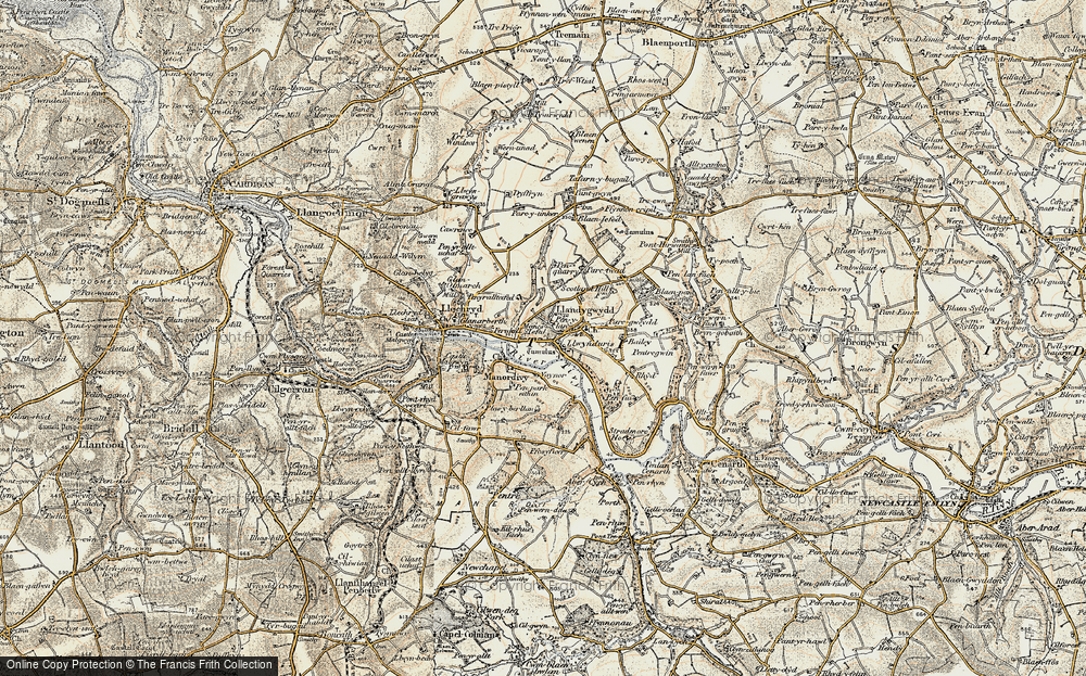 Old Map of Llwynduris, 1901 in 1901