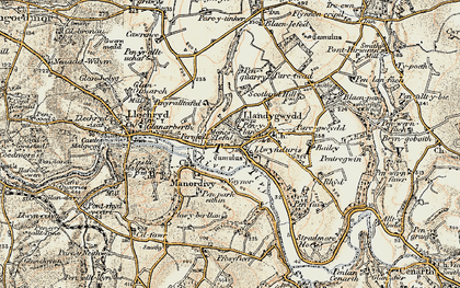 Old map of Bryneifed in 1901