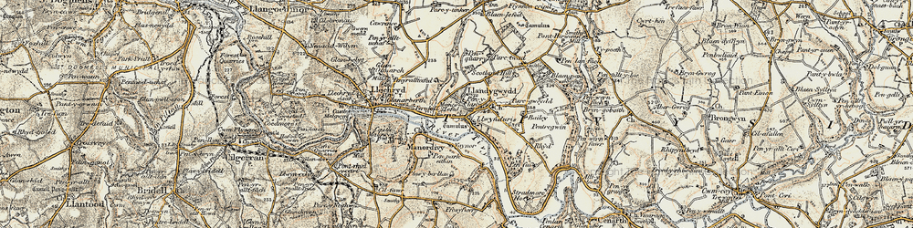 Old map of Bryneifed in 1901