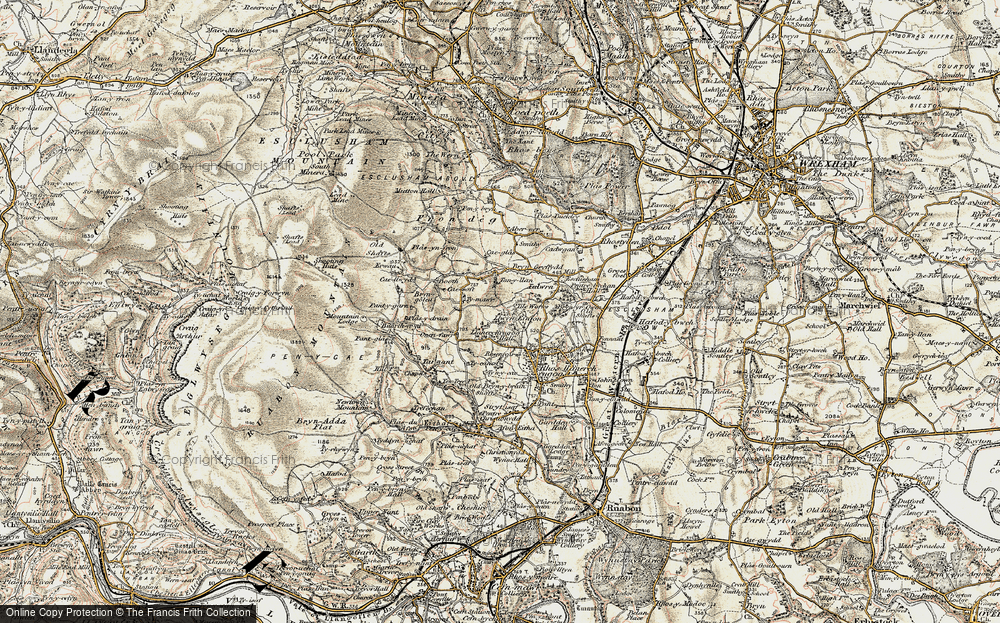 Old Map of Historic Map covering Bronwylfa in 1902-1903