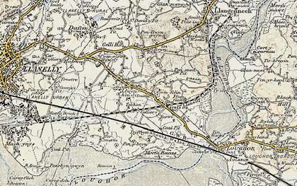 Old map of Llwynhendy in 1900-1901