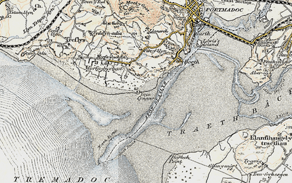 Old map of Llyn Coastal Path in 1903