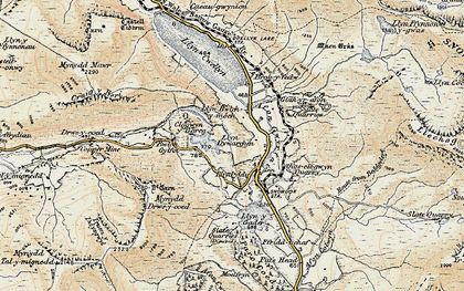 Old map of Afon Treweunydd in 1903