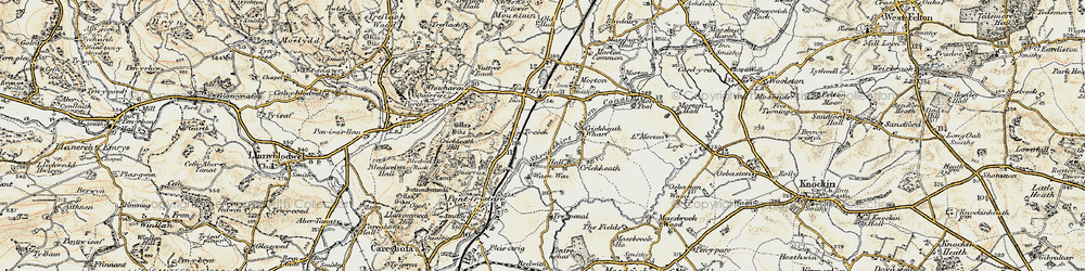 Old map of Llynclys in 1902-1903