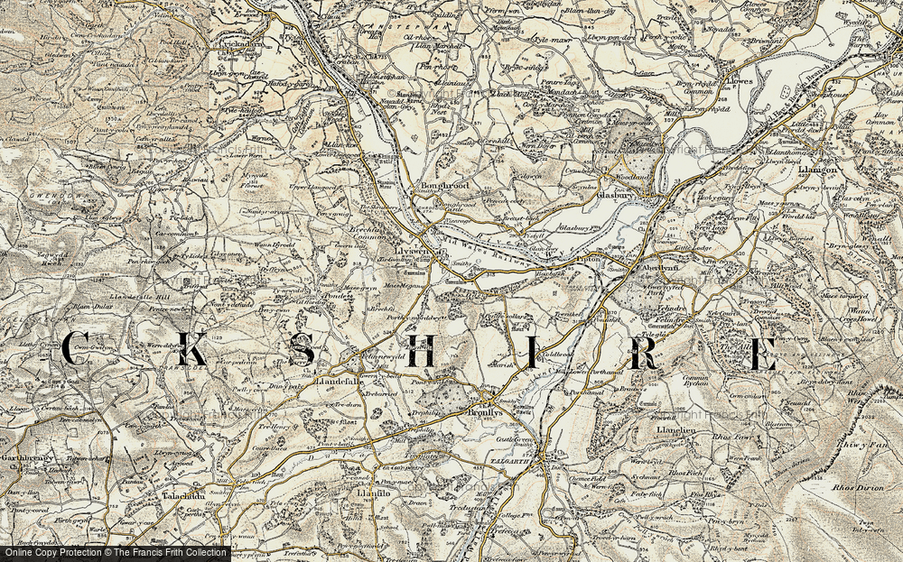 Old Map of Llyswen, 1900-1902 in 1900-1902