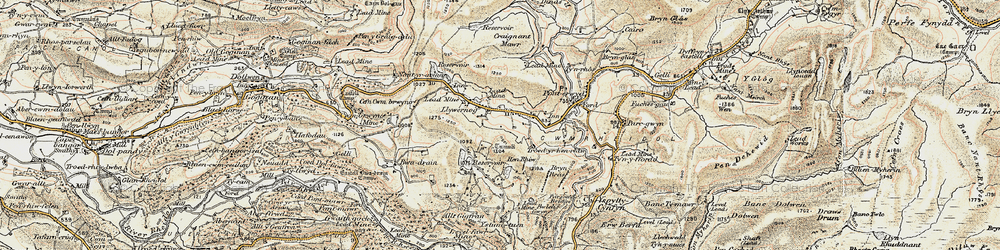 Old map of Banc Creignant Mawr in 1901-1903