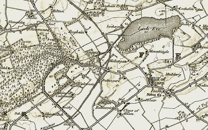 Old map of Allan in 1911-1912