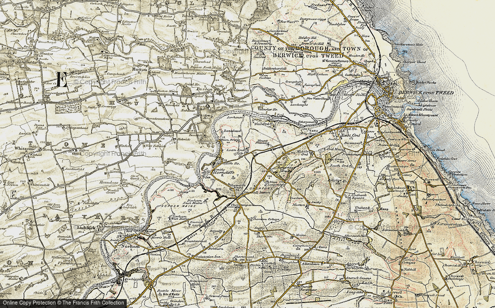 Old Map of Historic Map covering West Ord in 1901-1903