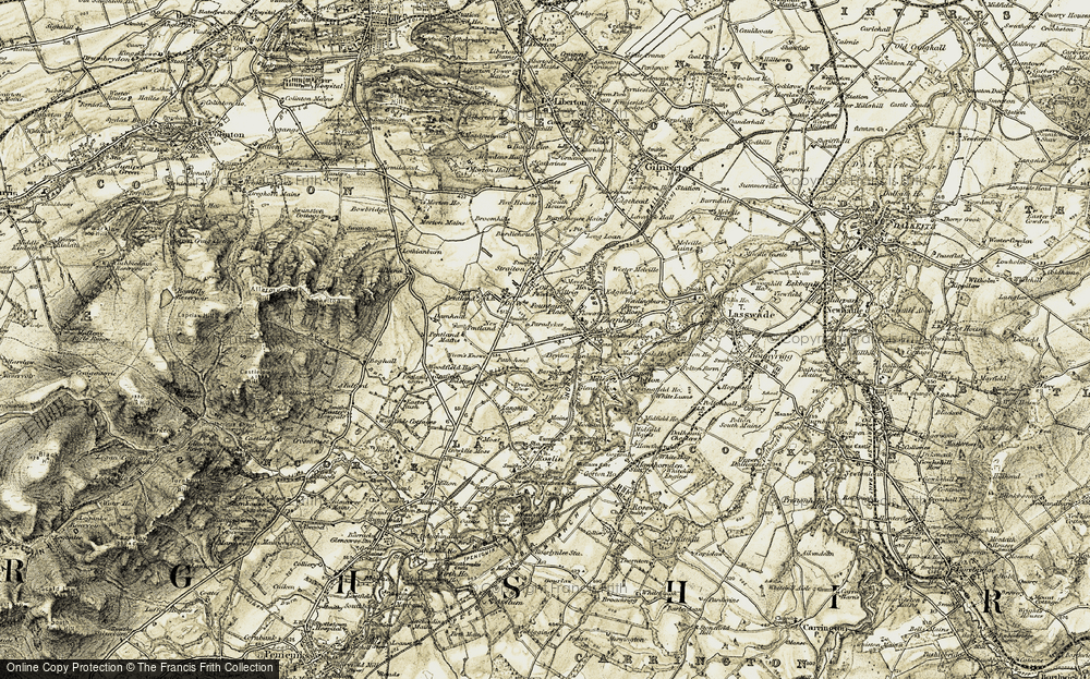 Old Map of Historic Map covering Burghlee in 1903-1904