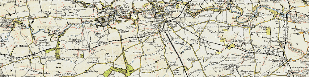 Old map of Loansdean in 1901-1903