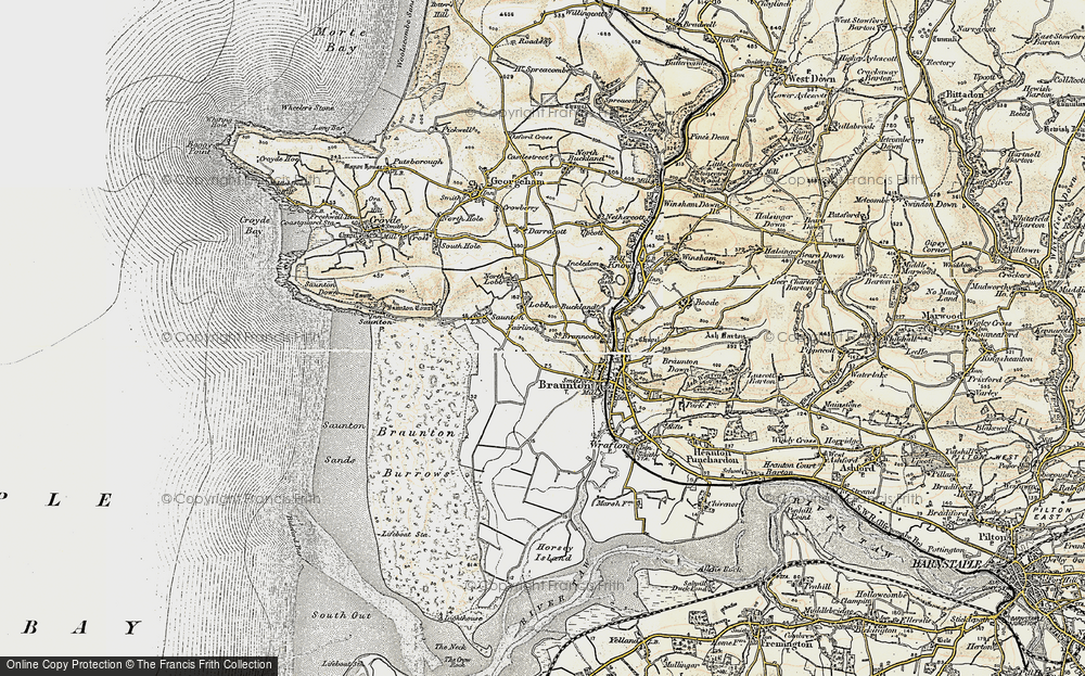 Old Map of Lobb, 1900 in 1900