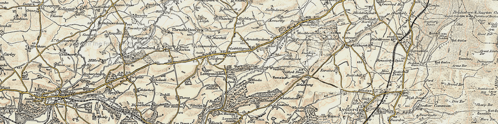 Old map of Lobhillcross in 1900