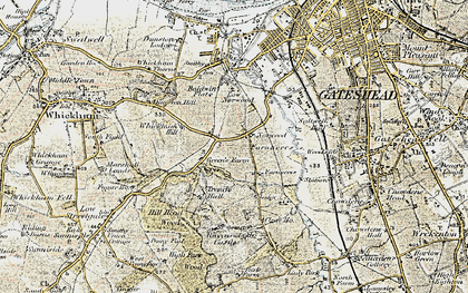 Old map of Lobley Hill in 1901-1904