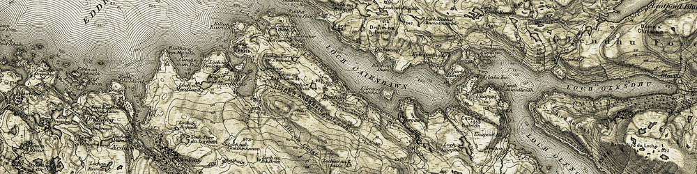 Old map of Allt a' Bhàthaich in 1910