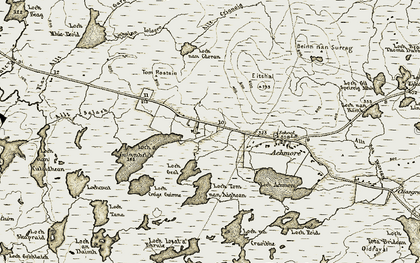 Old map of Beinn nan Surrag in 1911