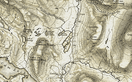 Old map of Allt Mhic Mhurchaidh Ghèir in 1910-1912